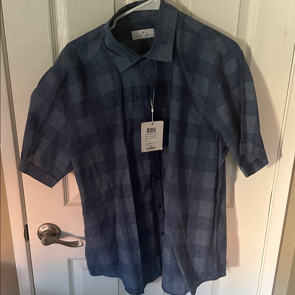 Toscano Firenze Blue Plaid Button-Up Shirt